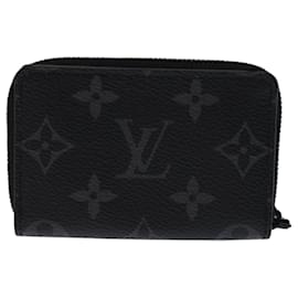 Louis Vuitton-Portefeuille compact LOUIS VUITTON Monogram Eclipse Discovery M67630 Auth LV 70054S-Monogramme