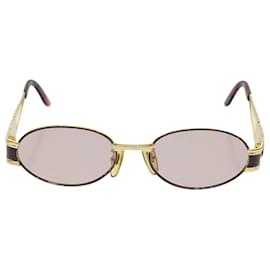 Fendi-FENDI Sunglasses metal Gold Brown Auth yk11319-Brown,Golden