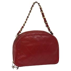 Chanel-CHANEL Bicolole Chain Hand Bag Leather Red CC Auth bs13112-Red