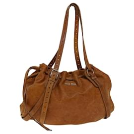 Miu Miu-Miu Miu Shoulder Bag Leather Brown Auth yk11502-Brown