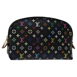 Louis Vuitton-LOUIS VUITTON Monogram Multicolor Pochette Cosmetic Pouch M47355 LV Auth 70222-Black