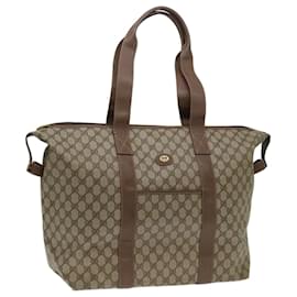 Gucci-GUCCI GG Supreme Tote Bag PVC Beige 012 1095 080 Auth ep3803-Beige