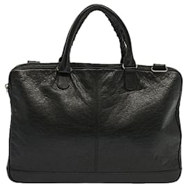 Balenciaga-BALENCIAGA Business Bag Leather Black Auth ep3724-Black