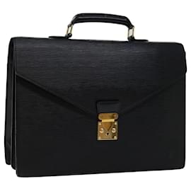 Louis Vuitton-LOUIS VUITTON Epi Serviette Embaixador Bolsa Empresarial Preto M54412 Autenticação de LV 70077-Preto