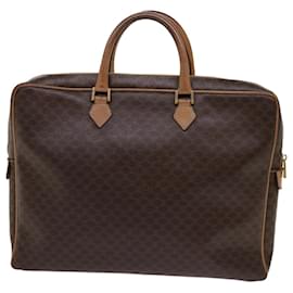 Céline-CELINE Macadam Canvas Hand Bag PVC Brown Auth bs13120-Brown