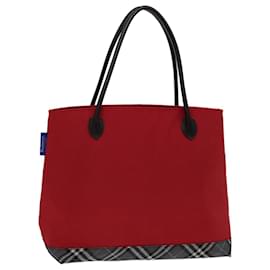 Autre Marque-Burberrys Nova Check Blue Label Hand Bag Nylon Red Black Auth bs13095-Black,Red