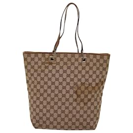 Gucci-GUCCI GG Lona Tote Bag Bege 002 1098 2123 auth 69748-Bege