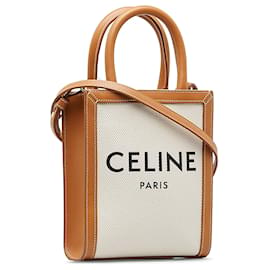 Céline-CELINE Bolsas Cabas Verticais-Branco