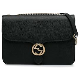 Gucci-GUCCI Handbags Interlocking-Black