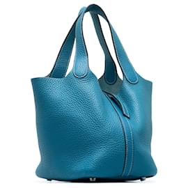 Hermès-HERMES Handtaschen Picotin-Blau