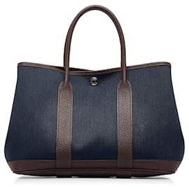 Hermès-HERMES Handbags Garden Party-Blue