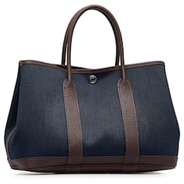 Hermès-HERMES Handbags Garden Party-Blue