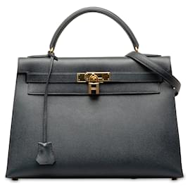 Hermès-HERMES Handbags Kelly 32-Blue
