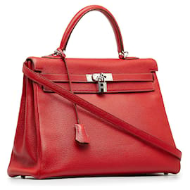 Hermès-HERMES Handbags Kelly 35-Red