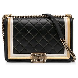 CHANEL Handbags Boy Black
