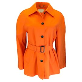 Autre Marque-Gabardina corta con cinturón naranja de Prada-Naranja