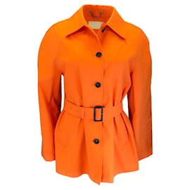 Autre Marque-Prada Orange Belted Short Trench Coat-Orange
