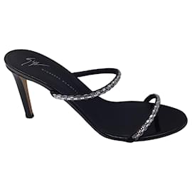 Autre Marque-Giuseppe Zanotti Negro / Sandalias plateadas de charol con adornos de cristal-Negro