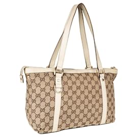 Gucci-Gucci Abbey Shopper-Tasche mit GG-Monogramm-Beige