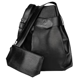 Louis Vuitton-Louis Vuitton Sac à bandoulière en cuir épi noir Sac De Paule-Noir