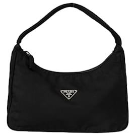 Prada-Prada Nylon Triangle Re-Edition Handbag-Black