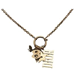 Dior-Dior Gold Logo Charms Necklace-Golden