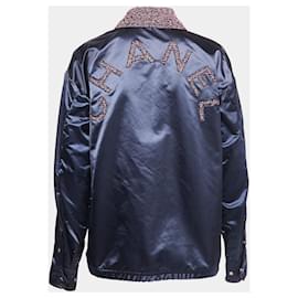 Chanel-Elegante giacca bomber con logo-Blu navy