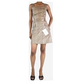 Nanushka-Braunes Kleid mit Gürtel aus Schlangenleder – Größe XS-Braun