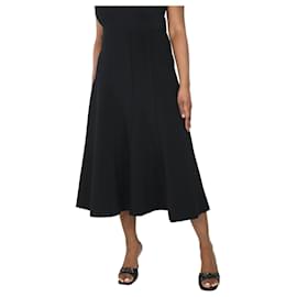 Norma Kamali-Black panelled A-line midi skirt - size L-Black