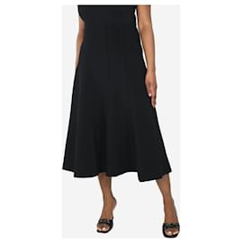 Norma Kamali-Black panelled A-line midi skirt - size L-Black