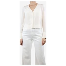 Diane Von Furstenberg-Cream silk blouse - size UK 4-Cream