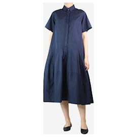 Autre Marque-Vestido camisero midi de manga corta azul marino - talla UK 8-Azul