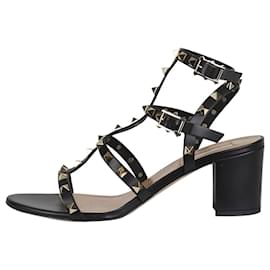 Valentino-Black studded sandal heels - size EU 39-Black