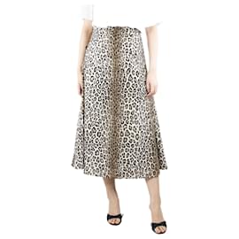 Autre Marque-Leopard print A-line midi skirt - size UK 10-Other
