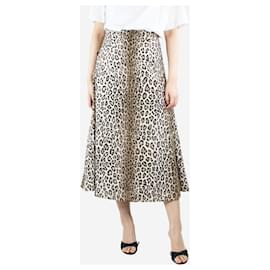 Autre Marque-Leopard print A-line midi skirt - size UK 10-Other