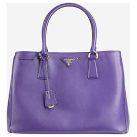 Prada-Violette mittelgroße Galleria-Tasche aus Saffiano-Leder mit Tragegriff-Lila