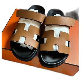 Hermès Chypre Sandals Brown Leather Brown