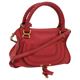 Chloé-Chloe Mercy Umhängetasche Leder Rot Auth 69677-Rot