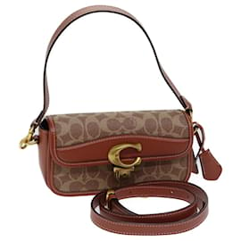 Coach-Coach Signature Studio Baguette Umhängetasche PVC Braun CE764 b4NQ4 Auth yk11527-Braun