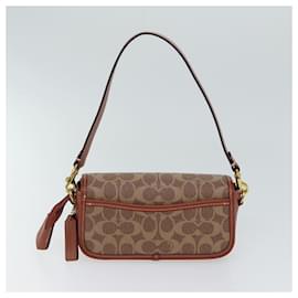 Coach-Coach Signature Studio Baguette Umhängetasche PVC Braun CE764 b4NQ4 Auth yk11527-Braun