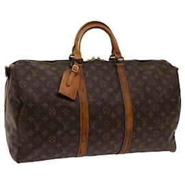 Louis Vuitton-Louis Vuitton Monogram Keepall Bandouliere 50 Boston Bag M.41416 LV Auth Herr041-Monogramm