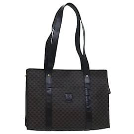 Céline-CELINE Macadam Canvas Shoulder Bag PVC Black Auth bs13291-Black