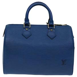 Louis Vuitton-Louis Vuitton Epi Speedy 25 Bolsa de Mão Azul Toledo M43015 Autenticação de LV 70114-Outro