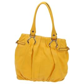 Céline-CELINE Tote Bag Leather Yellow Auth bs13073-Yellow