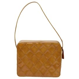 Chanel-CHANEL Bicolole Shoulder Bag Patent leather Beige CC Auth bs13082-Beige