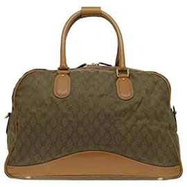 Gucci-Gucci GG Canvas Boston Bag 2way Khaki Auth 69459-Khaki