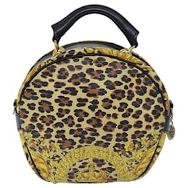 Gianni Versace-Gianni Versace Hand Bag PVC Leather Yellow Auth yk11483-Yellow