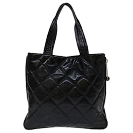 Chanel-CHANEL COCO Mark Tote Bag Patent leather Black CC Auth bs13114-Black