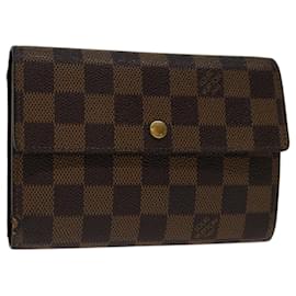 Louis Vuitton-LOUIS VUITTON Damier Ebene Porte Tresor Etui Papie Wallet N61202 LV Auth 69798-Other