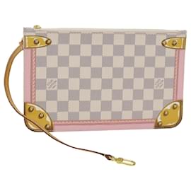 Louis Vuitton-LOUIS VUITTON Damier Azur Sommerkoffer Neverfull MM Beutel N41065 LV Auth Herr014-Andere